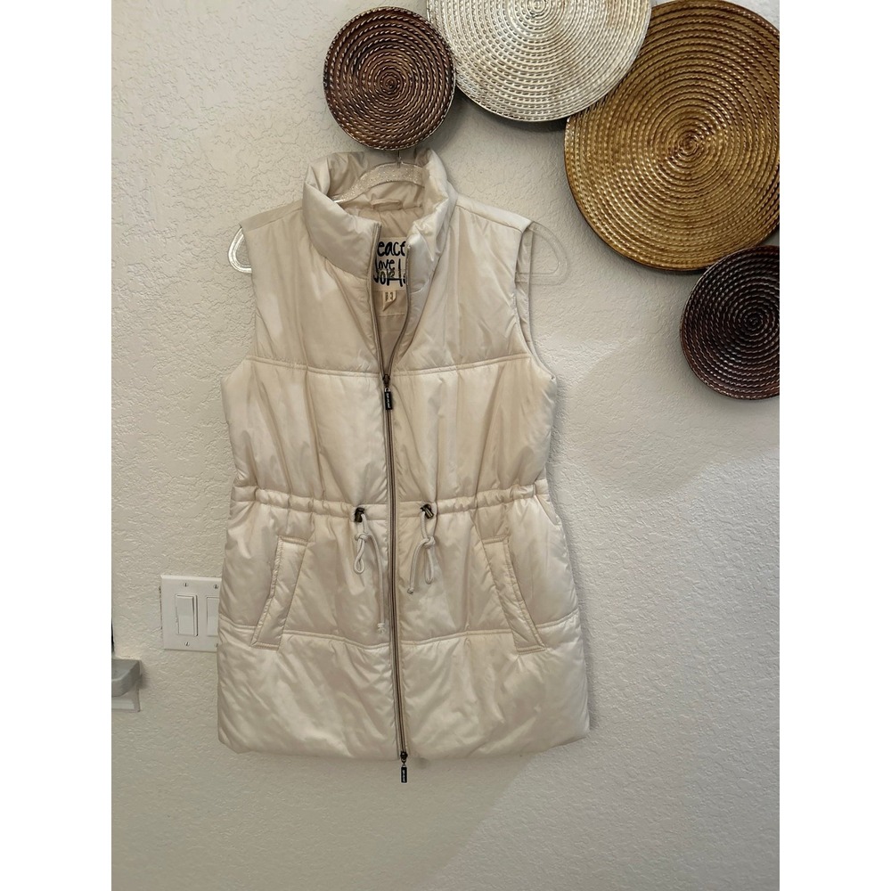 Peace Love World woman's puffer vest beige size XS